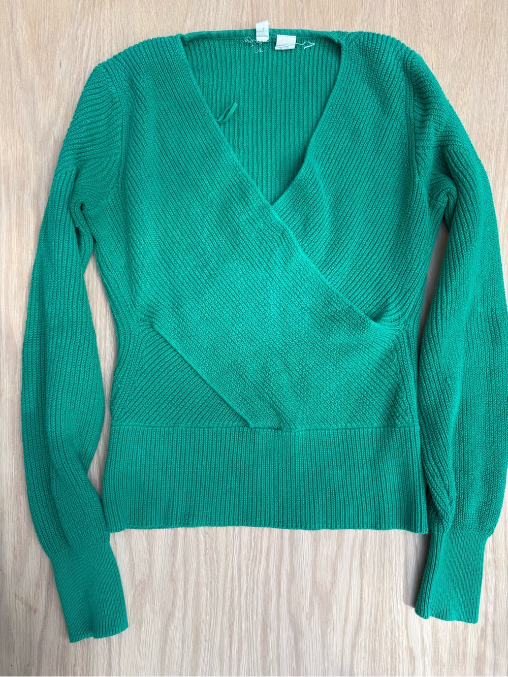 Anthropologie Moth Green Wrap-Front Women's Sweater